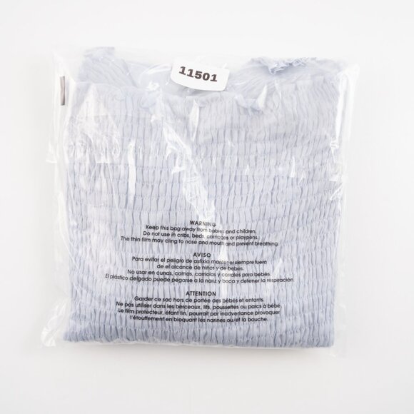 ZARA Woman baby blue off the shoulder flare scrunch top size XS - Picture 10 of 10